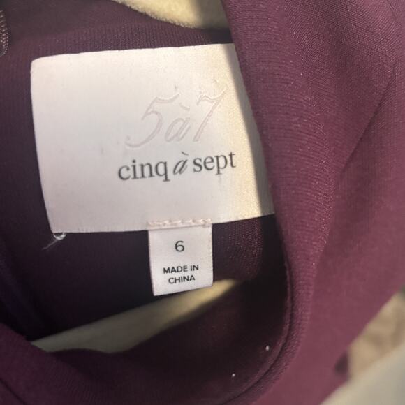 Cinq a Sept Dress Womens 6 Burgundy Halter Sleeveless Mini Bodycon Cocktail - Picture 9 of 11